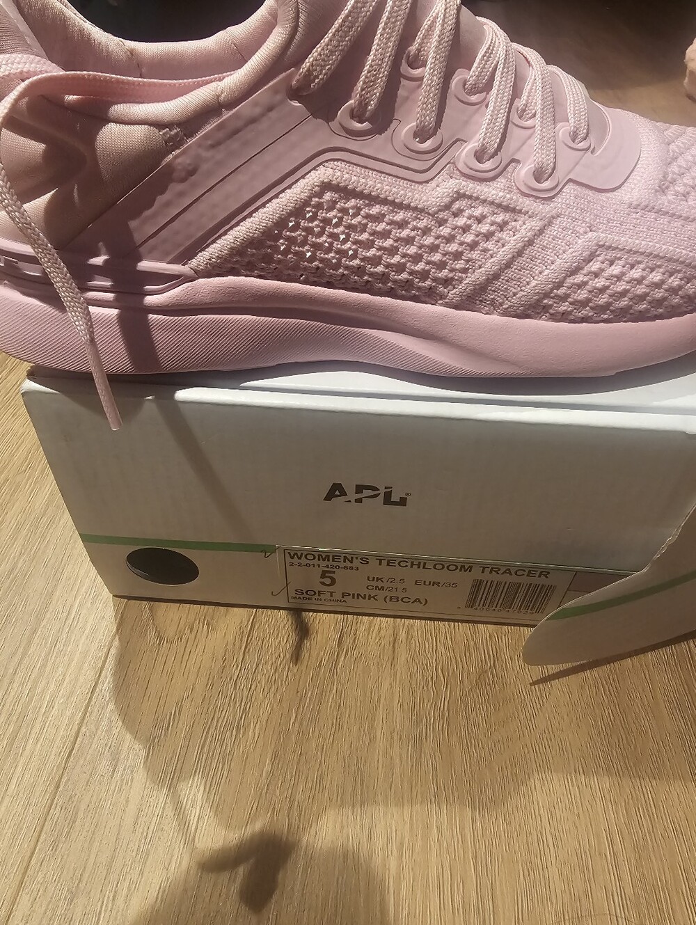 Women's Apl Techloom Tracer Soft Pink Lightweight Knit Sneaker Size 5